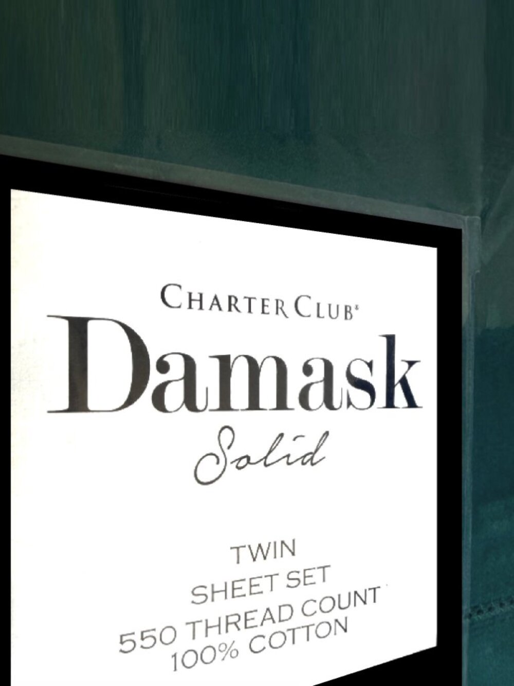 new EMERALD GREEN Charter Club 550 Thread Count 100% Cotton Twin Sheet Set